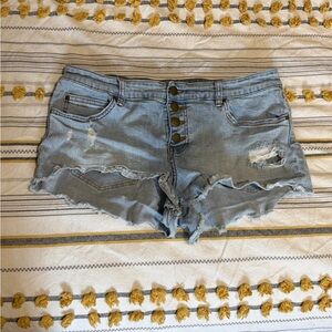 Billabong Light Blue Distressed Jean Shorts